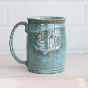 Turquoise happy mug - derpy expression